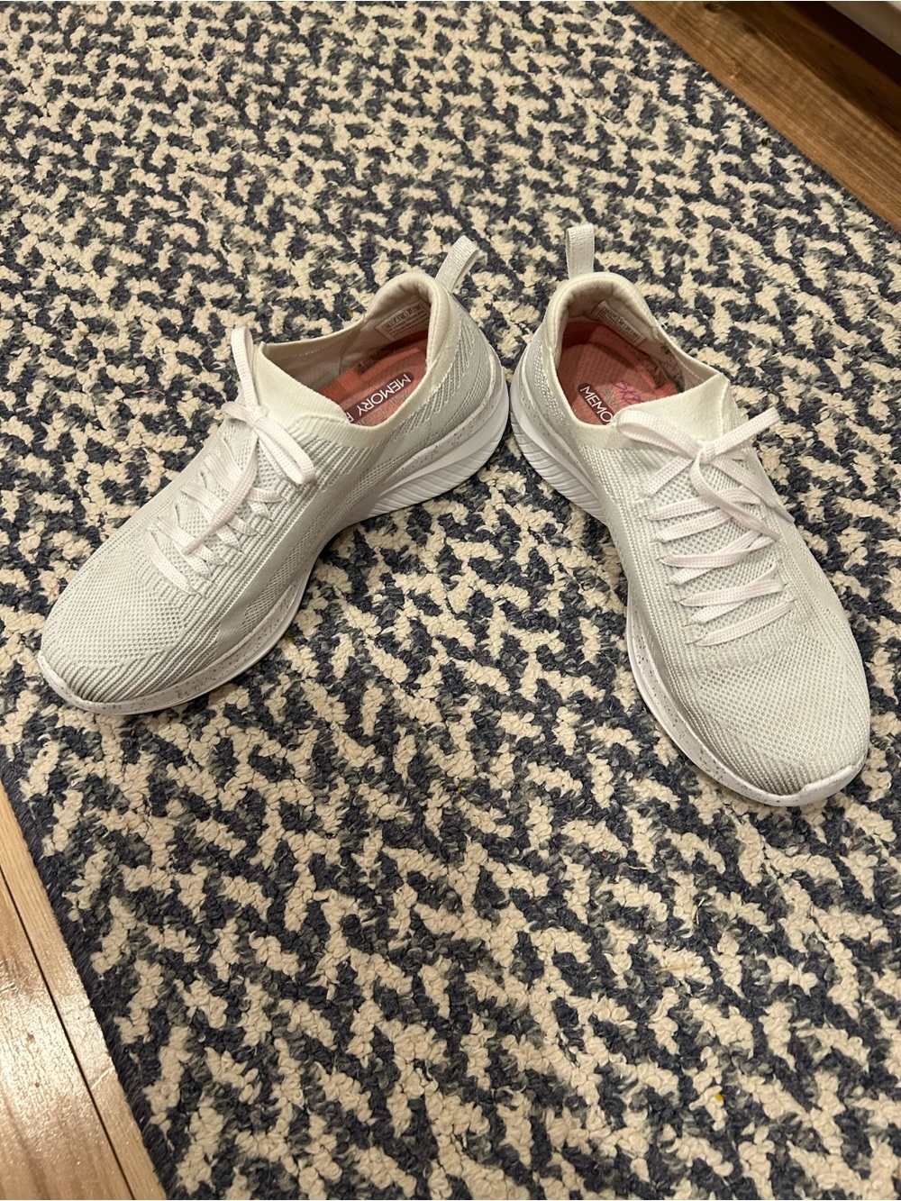 Sketchers Women’s White Slip-On Knit Sneakers